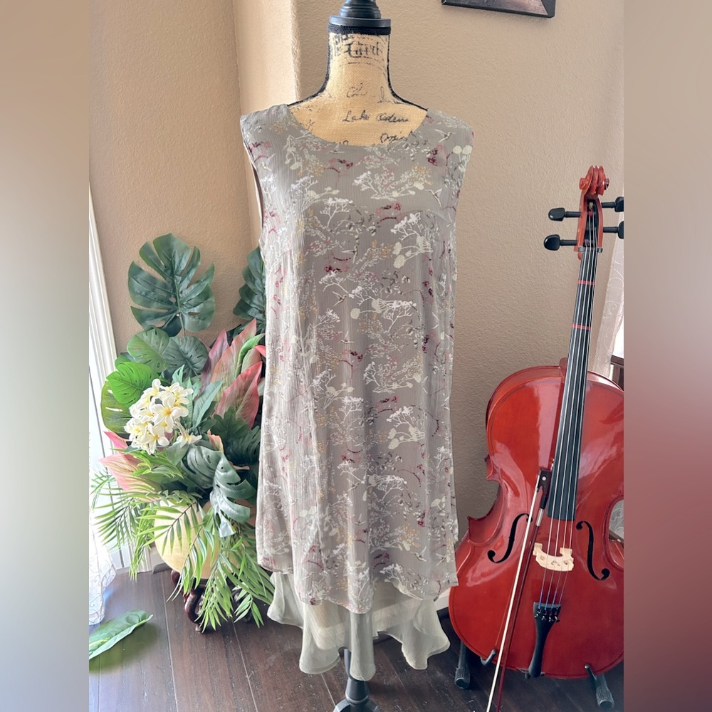 Sheer Layered MIDI Dress Sz. 8